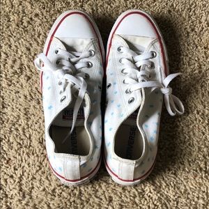 White Converse with hand painted stars